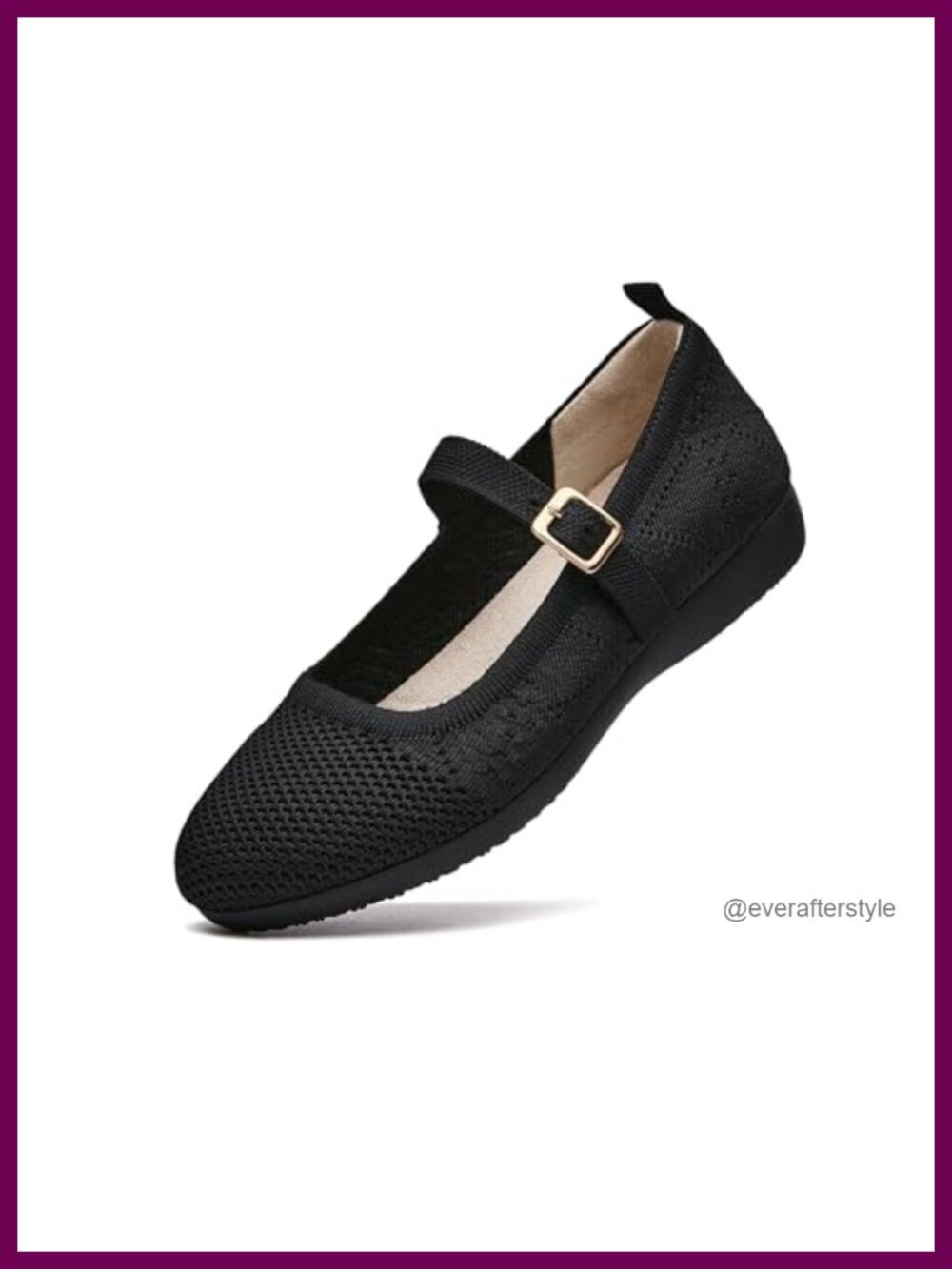Women's Mary Jane Flats Comfortable Machine Washable Mesh Knit Office Shoes